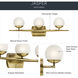 Jasper 3 Light 25 inch Natural Brass Wall Mt Bath 3 Arm Wall Light